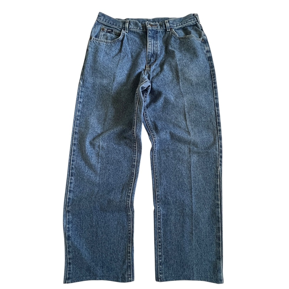 Vtg Lee Riders Genuine Denim Jeans 90's Mens 36x34 Blue USA Relaxed Fit **READ**